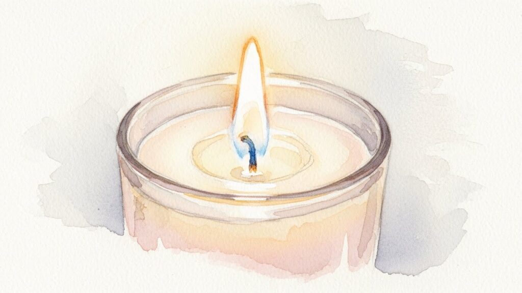 ティッシュをねじって簡易的な芯にする方法