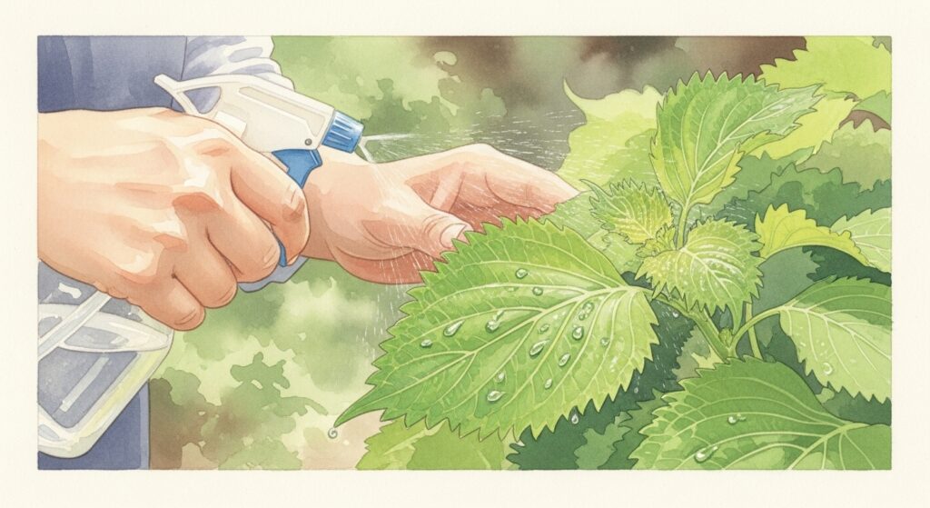 大葉の虫食い対策で酢スプレーを作る手順と注意点