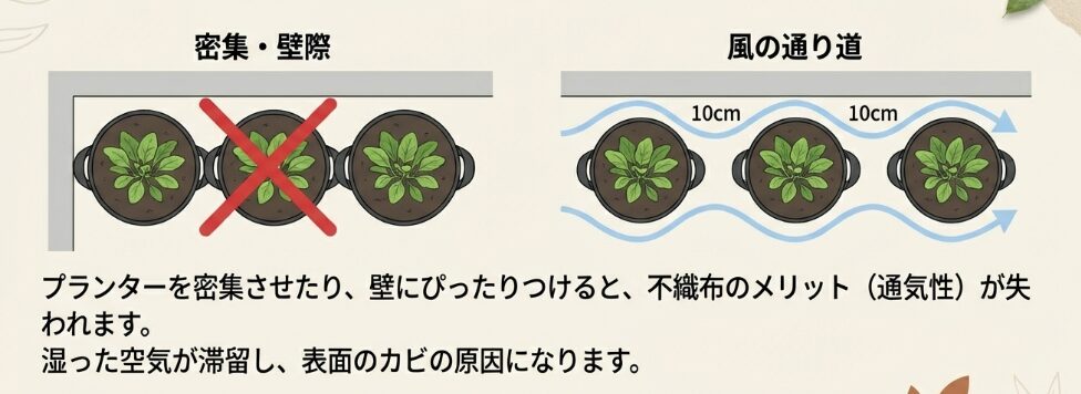 通気性と置き場所の影響