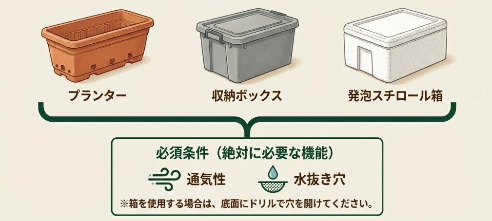 初心者におすすめの容器