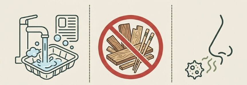 虫やカビを防ぐため清潔に保つ