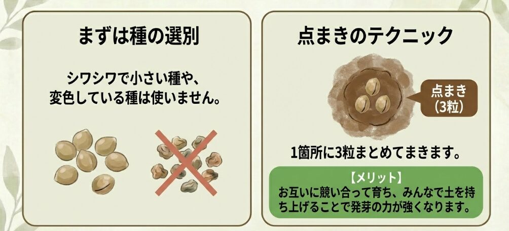スナップエンドウの発芽揃わない対策