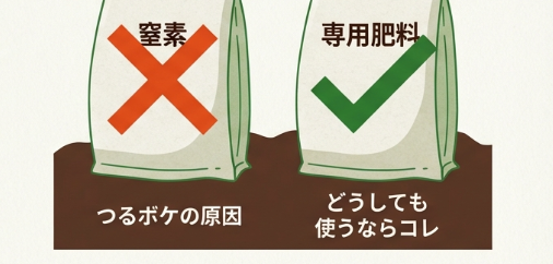 肥料を与えすぎないことがつるボケを防ぐポイント