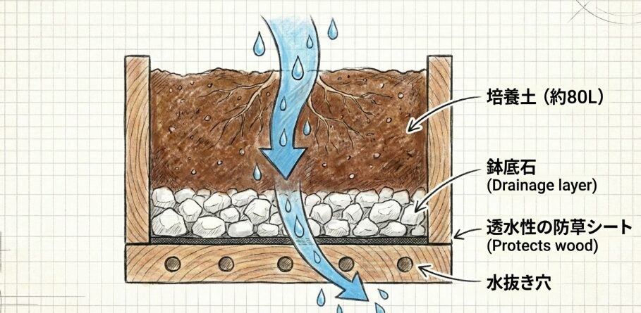 土の容量と排水の工夫