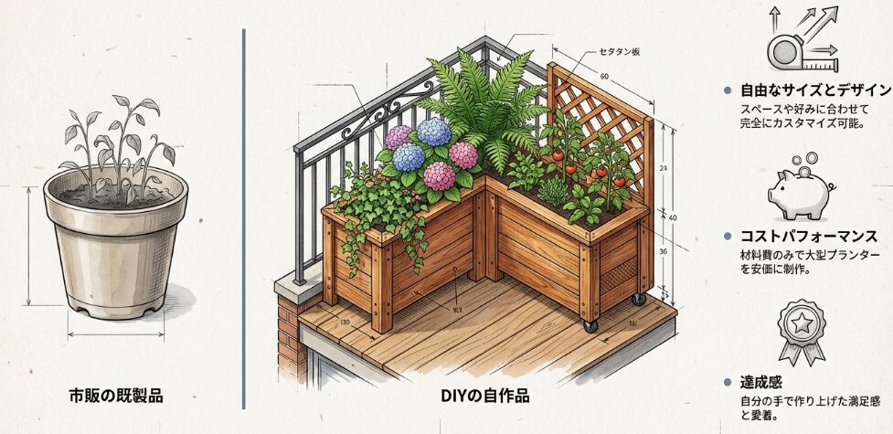 大型のプランターの自作の魅力