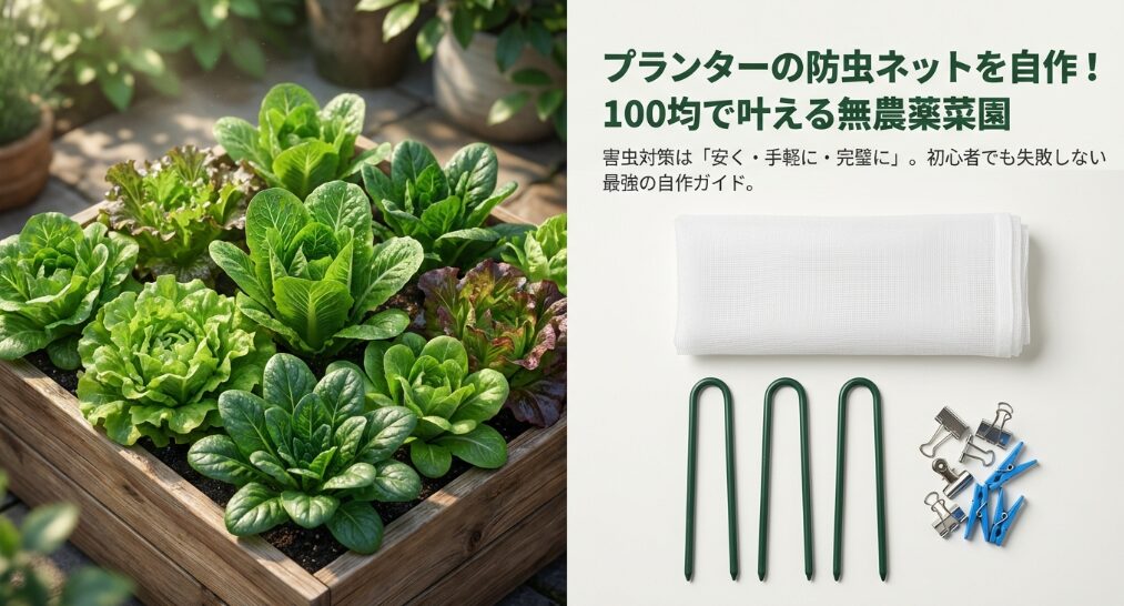 プランターの防虫ネットを自作