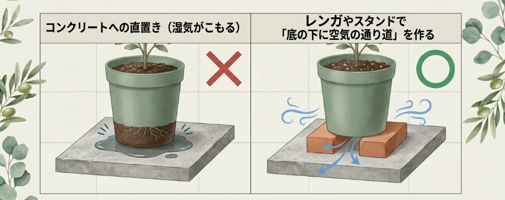 水はけを左右する置き場所と環境選び
