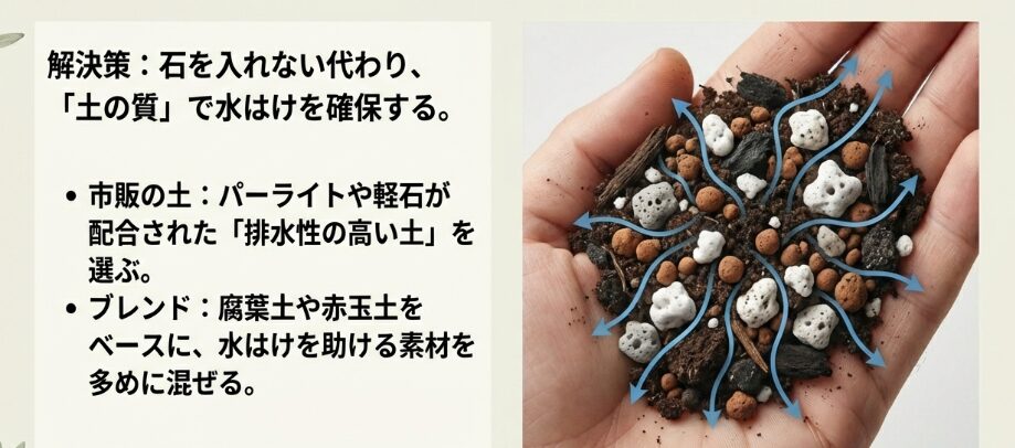 排水性の高い培養土を使用する工夫