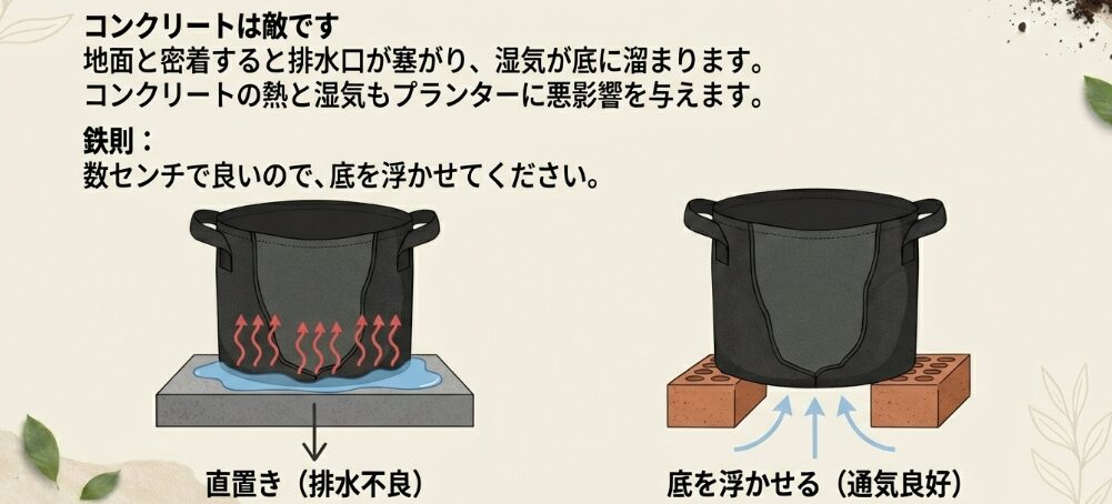 直置きによるカビのリスク