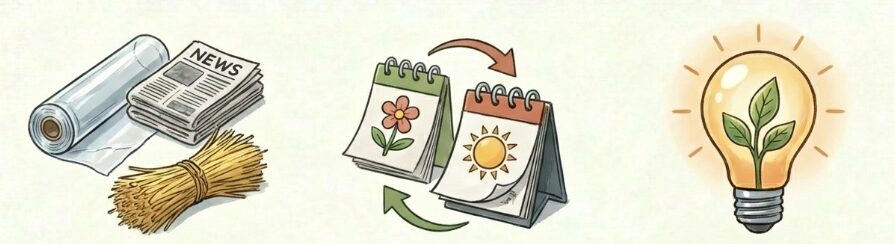 プランターのマルチング代用における注意点と工夫