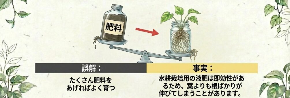 肥料の与えすぎは根の徒長原因になる