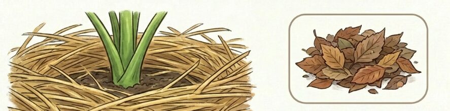 藁や落ち葉で自然に近い環境作り