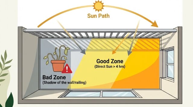 成長を妨げる日当たりの悪さ