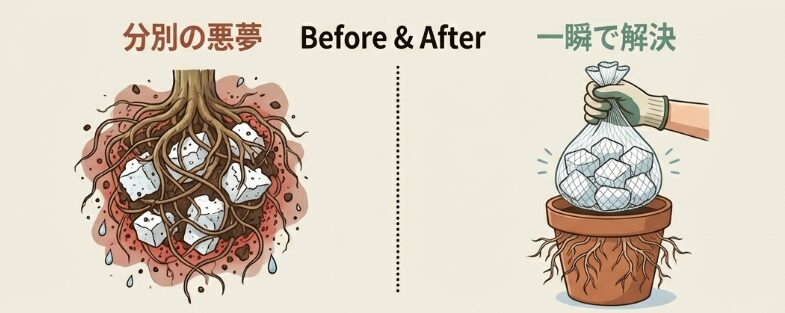 ネットに入れて使うと後片付け楽