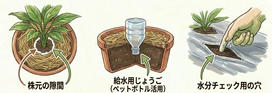 水やりのしやすさを考えて設置する