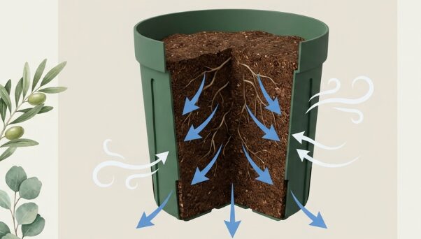 スリット鉢を利用して通気性を確保する方法