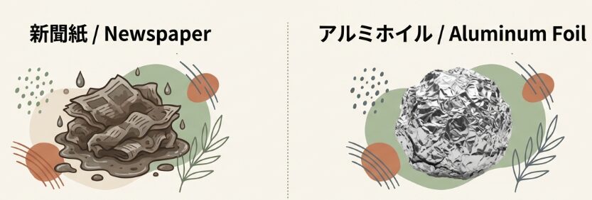 新聞紙やアルミホイルは使える?
