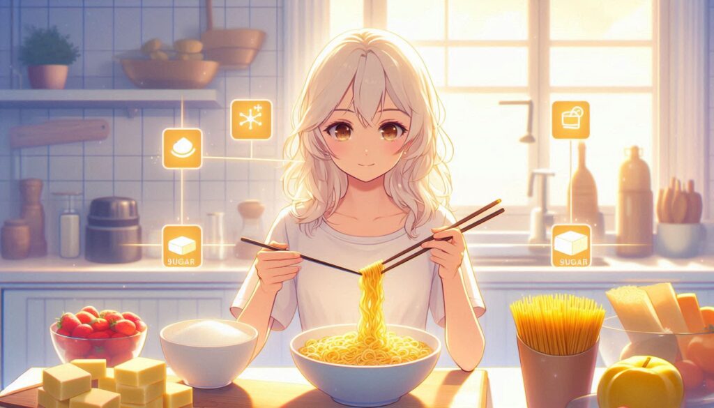 ゼンブヌードルは低GIで血糖値が上がりにくい