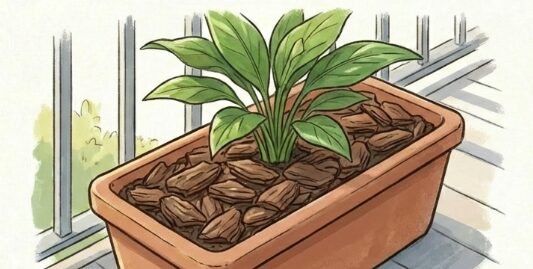 バークチップでおしゃれに乾燥防止