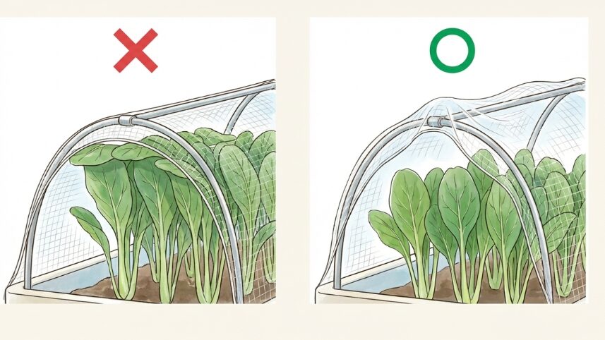 防虫ネットの正しいかけ方