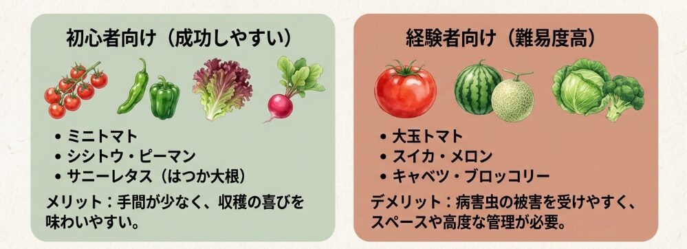 家庭菜園で失敗しない野菜の選び方