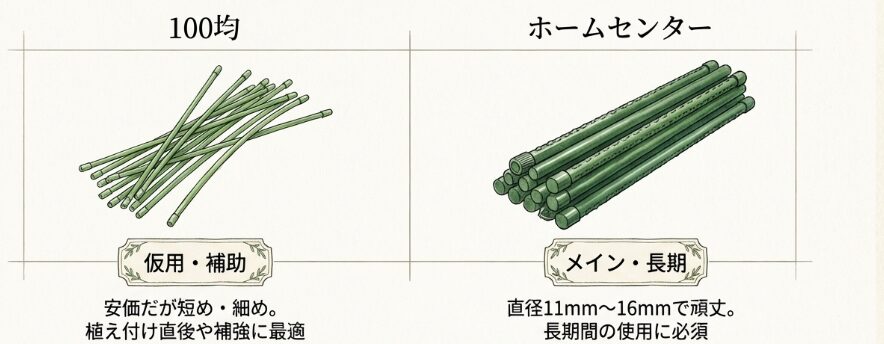 100均で買える支柱の活用法