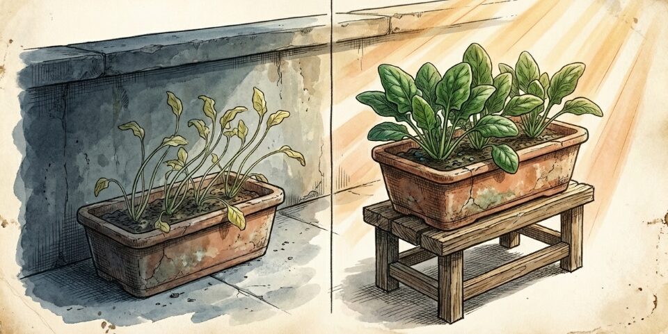 日当たりが悪いと育ちにくい