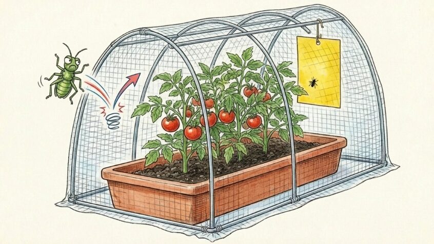 害虫対策に役立つ防虫ネットと支柱の組み立て方