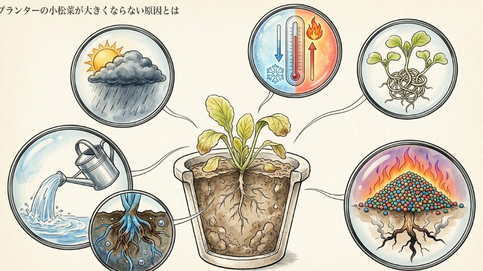 プランターの小松菜が大きくならない原因とは