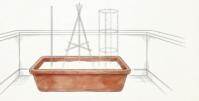 プランターでのミニトマトの支柱の立て方とコツ