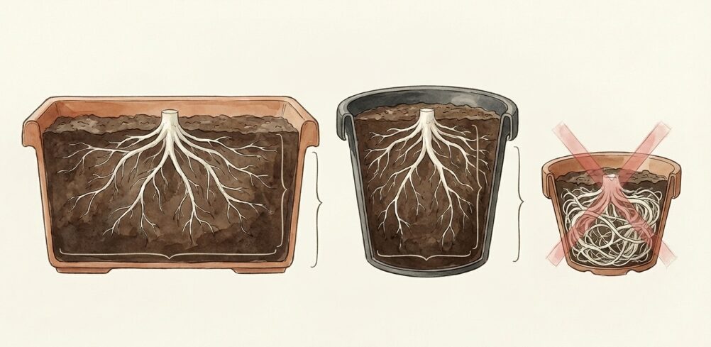 適したプランターのサイズと形状