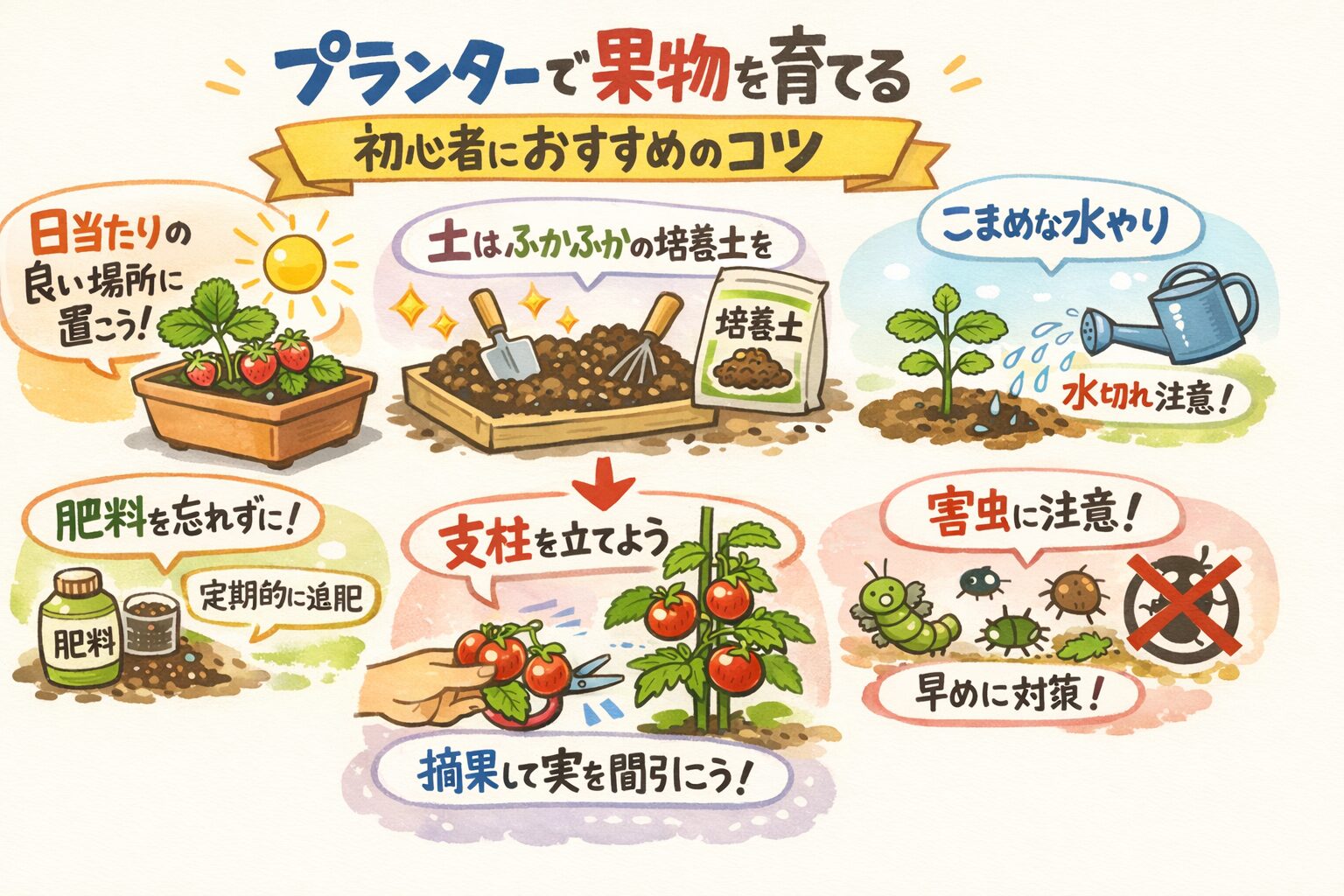 プランターで果物を育てる初心者におすすめのコツ