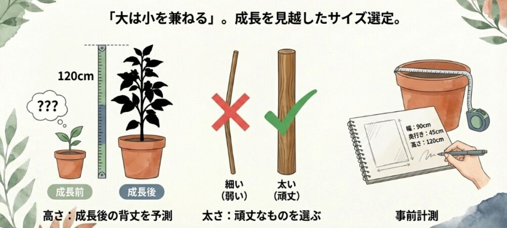サイズに合った資材の選び方