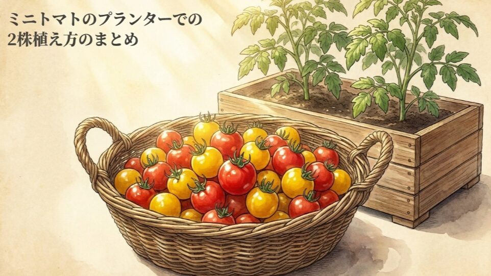 ミニトマトのプランターでの2株植え方のまとめ