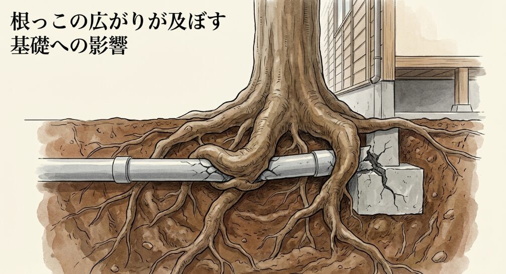 根っこの広がりが及ぼす基礎への影響