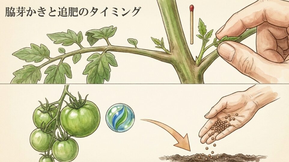 脇芽かきと追肥のタイミング