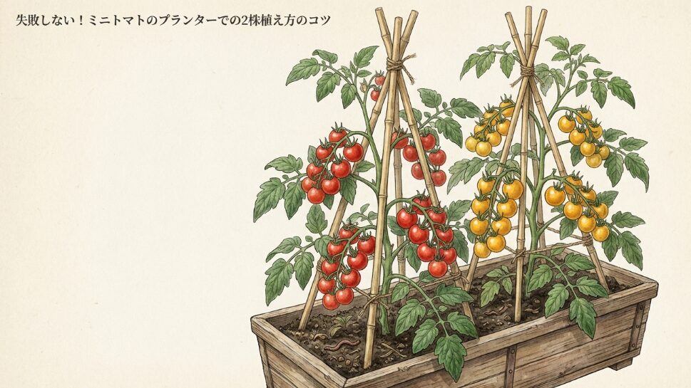ミニトマトのプランターでの2株植え方のコツ