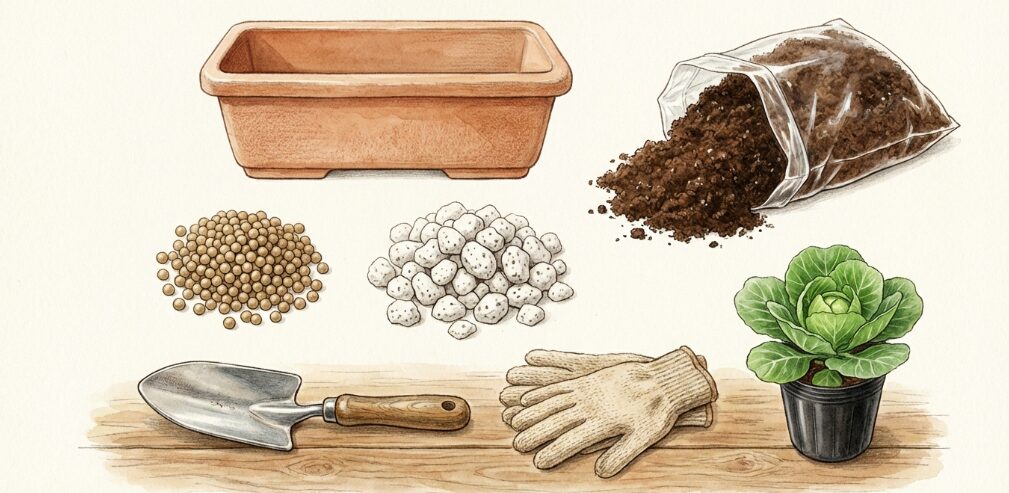 ミニキャベツをプランターで育てる準備