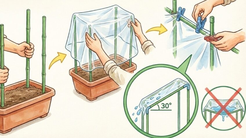 トマトの雨よけの作り方