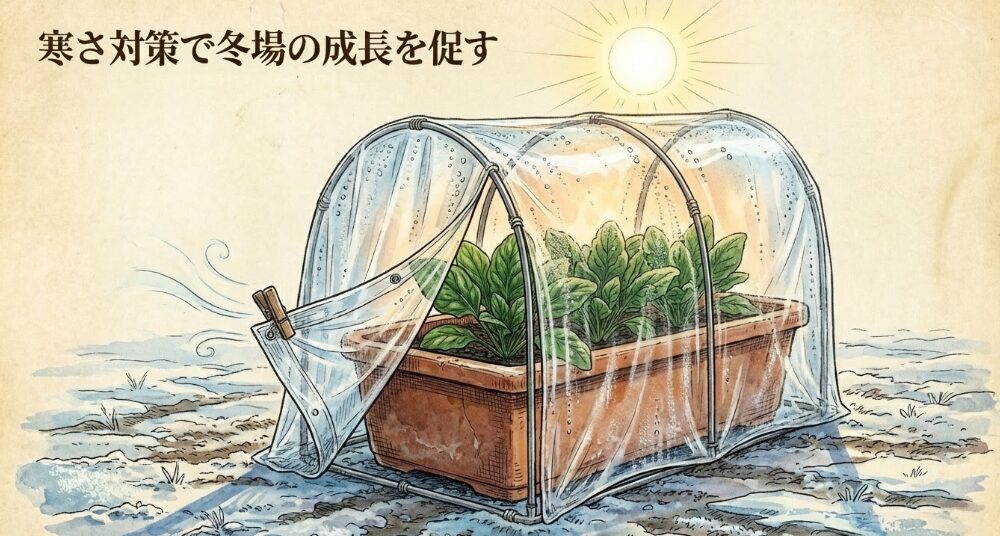 寒さ対策で冬場の成長を促す