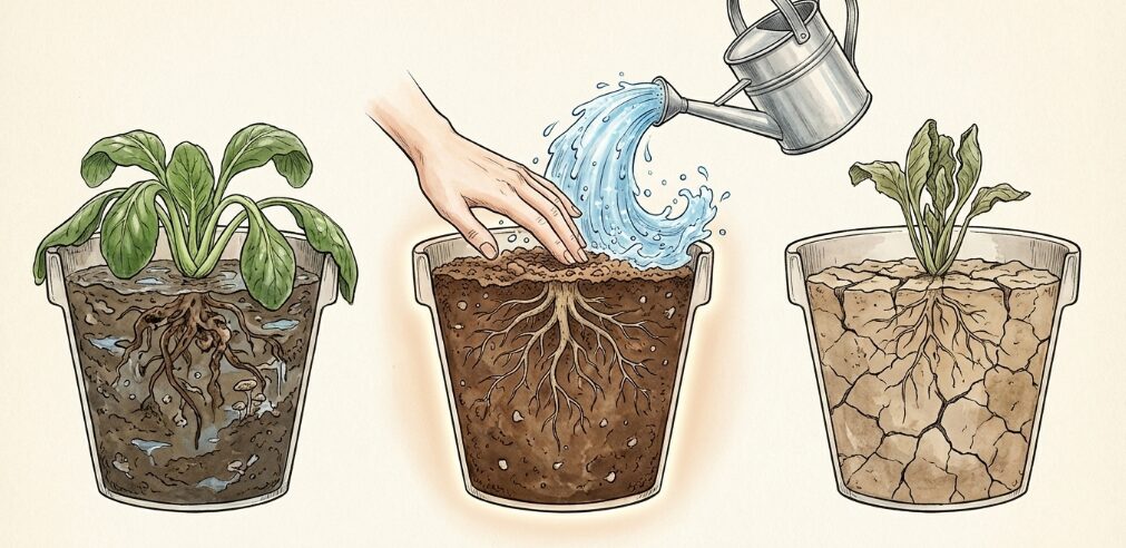 水やりの頻度と土の乾燥