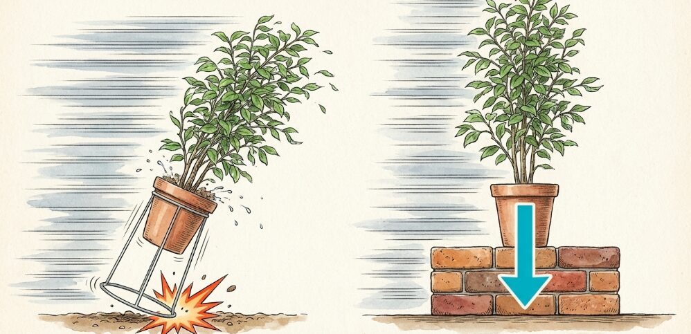 安定感があり強風でも倒れにくい