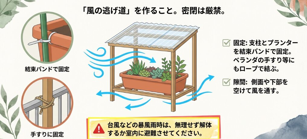 強風や台風対策も忘れずに行う