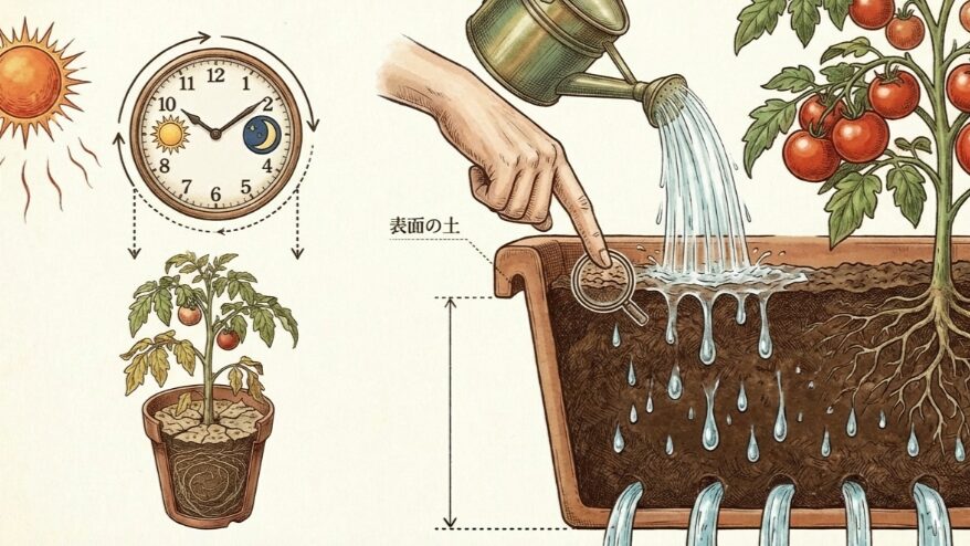 水やり頻度とプランターサイズの関係