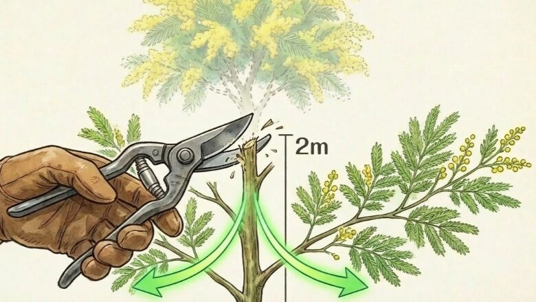 芯止めと剪定で樹高を抑える技