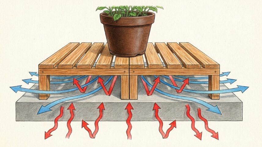日当たりの確保に役立つ100均のすのこ台