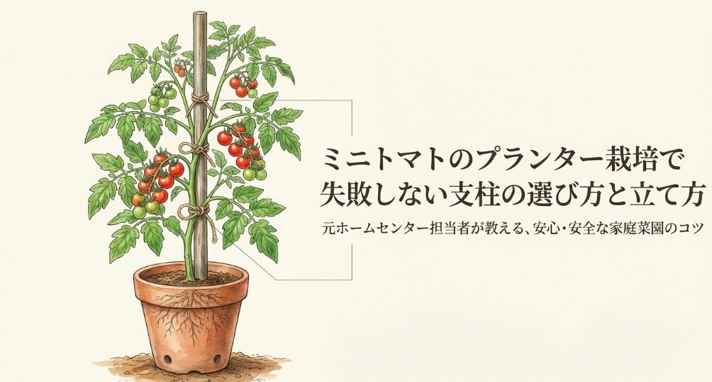 ミニトマトのプランター栽培で失敗しない支柱の選び方と立て方