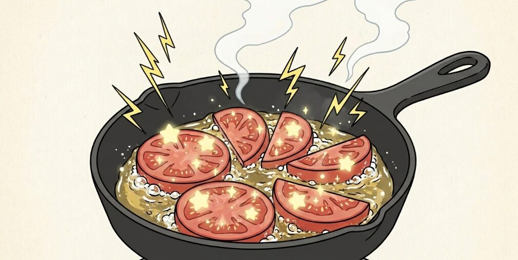 加熱してトマトの酸味を消す