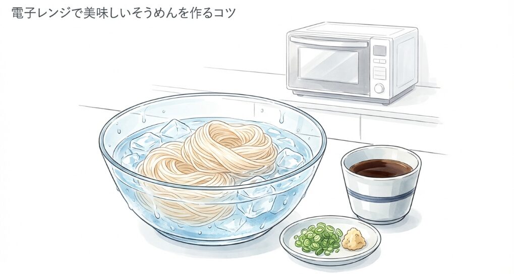 そうめんの電子レンジ調理がまずい