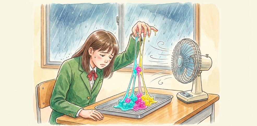 乾燥不足でベタベタして乾かない